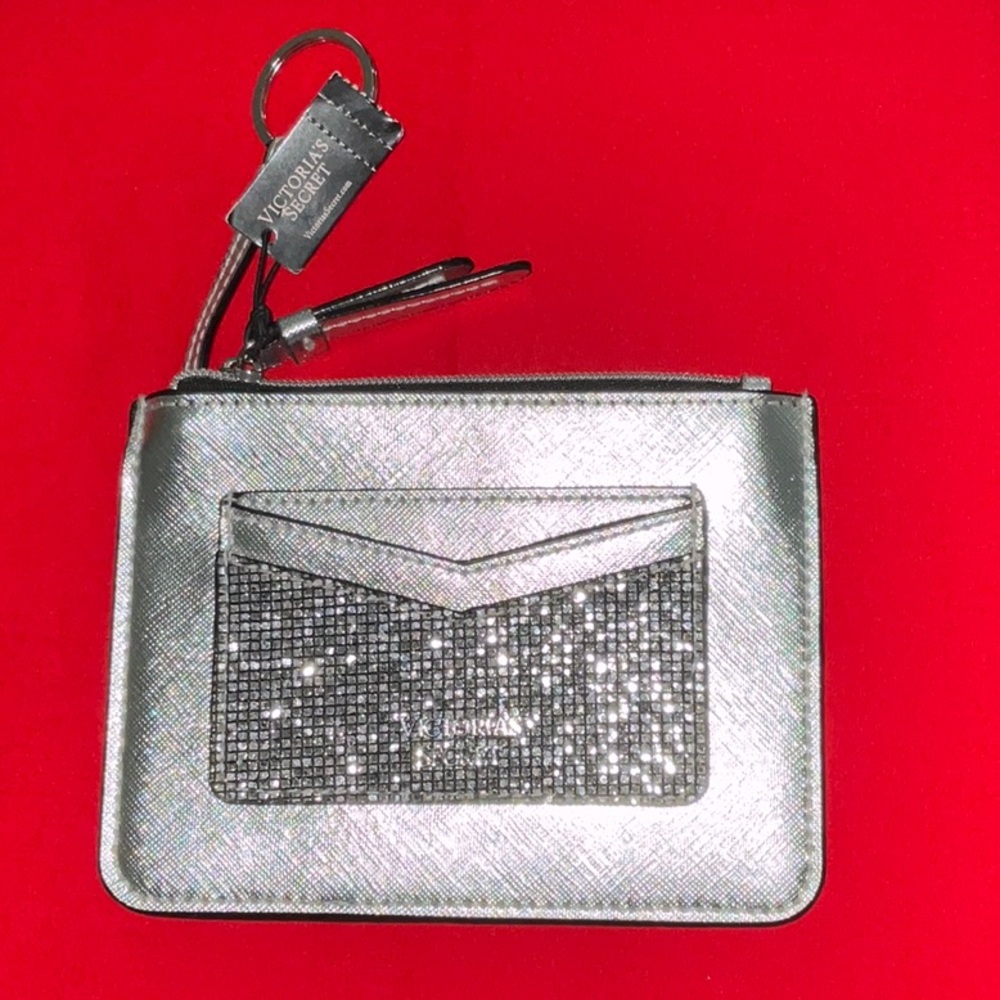 NWT Victoria's Secret Metallic Silver Card Holder